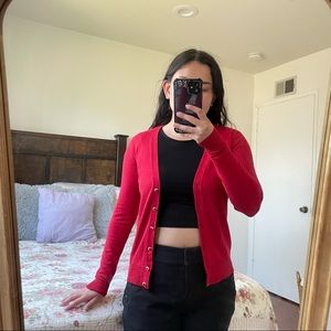 NWT New York & Company Red Cardigan